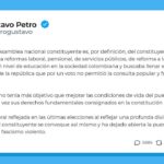 Presidente Petro apoya decisión del Comité Ciudadano por Asamblea Constituyente de suspender la recolección de firmas