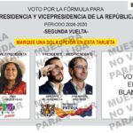 Conozca la tarjeta electoral de la segunda vuelta presidencial del próximo 21 de junio