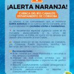 Alerta naranja por peligro de crecientes súbitas e inundaciones en la cuenca del río Canalete