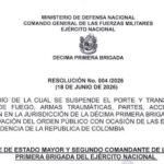 Restringen el porte de armas en Córdoba y regiones vecinas por elecciones presidenciales