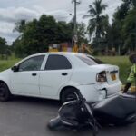 Choque entre moto y automóvil genera congestión en la vía hacia Sincelejo