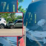 Choque en cadena entre seis vehículos deja varios heridos en vía de Sucre